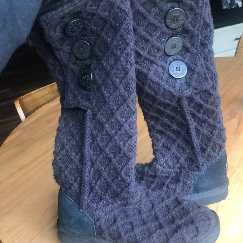 Ugg black knit tall boots